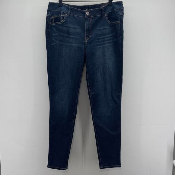 1822 Denim Ankle Skinny Jeans Womens 34 Dark Blue Mid Rise Style CJ8C1116B3 - Picture 1 of 8